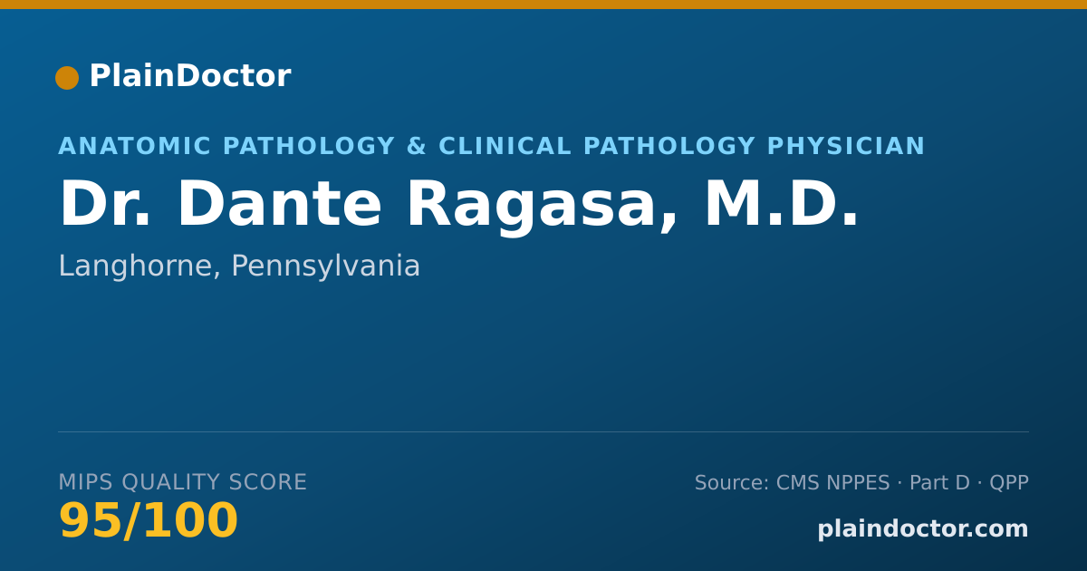 Shareable card for Dante Ragasa, M.D. - Anatomic Pathology & Clinical Pathology Physician, Langhorne, PA