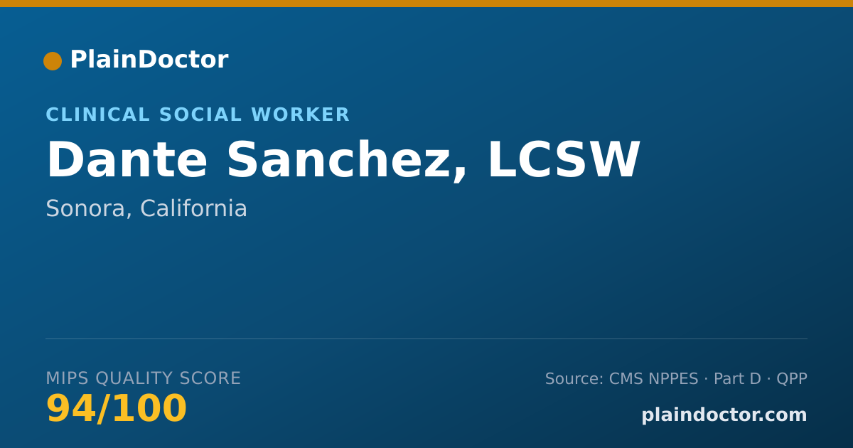 Shareable card for Dante Sanchez, LCSW - Clinical Social Worker, Sonora, CA