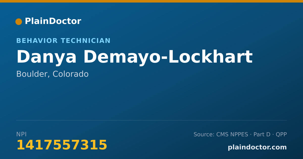 Shareable card for Danya Demayo-Lockhart - Behavior Technician, Boulder, CO