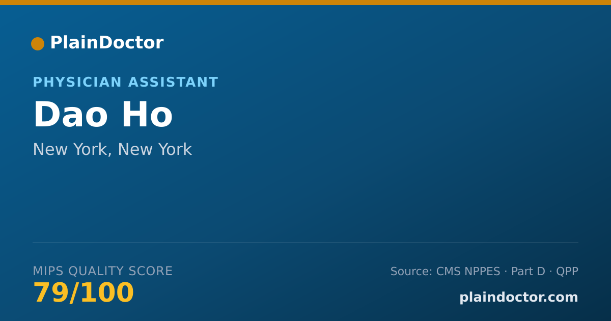 Shareable card for Dao Ho - Physician Assistant, New York, NY