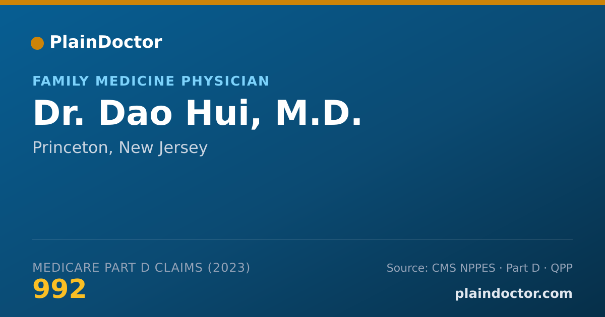 Shareable card for Dao Hui, M.D. - Family Medicine Physician, Princeton, NJ