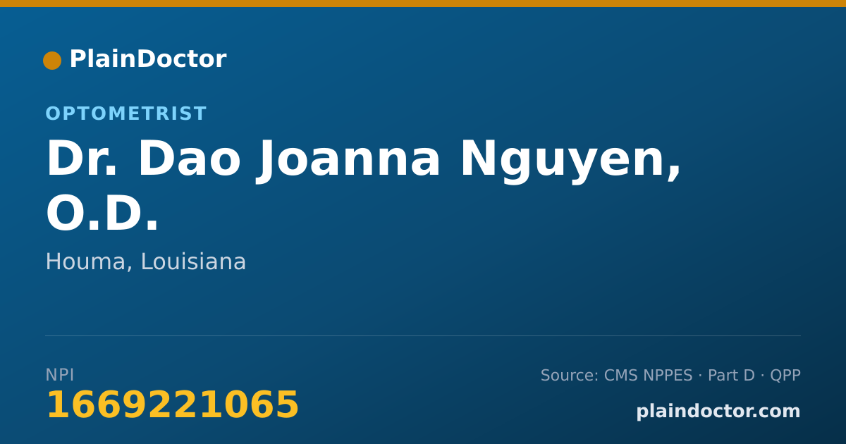 Shareable card for Dao Joanna Nguyen, O.D. - Optometrist, Houma, LA