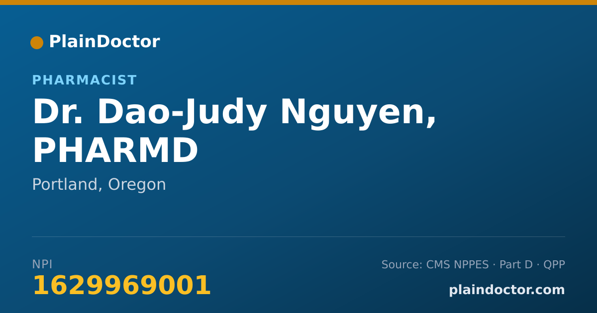 Shareable card for Dao-Judy Nguyen, PHARMD - Pharmacist, Portland, OR