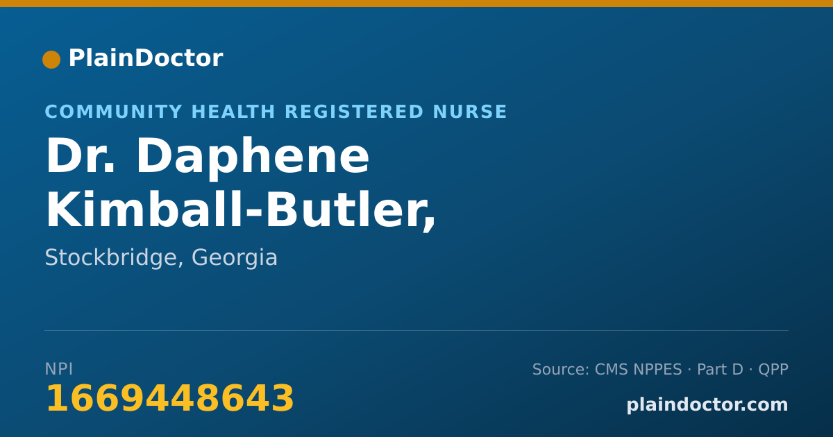 Shareable card for Daphene Kimball-Butler, RN.PCM.CLC.SANE. - Community Health Registered Nurse, Stockbridge, GA