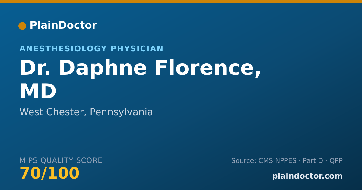 Shareable card for Daphne Florence, MD - Anesthesiology Physician, West Chester, PA