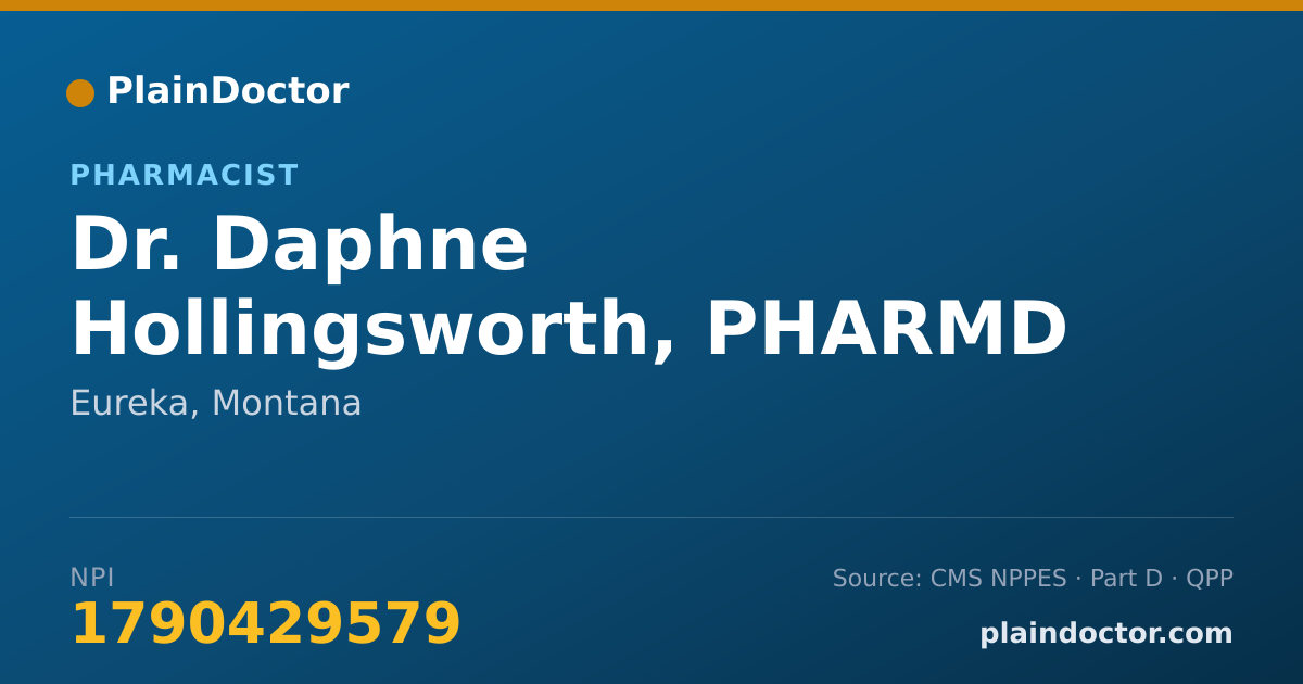 Shareable card for Daphne Hollingsworth, PHARMD - Pharmacist, Eureka, MT