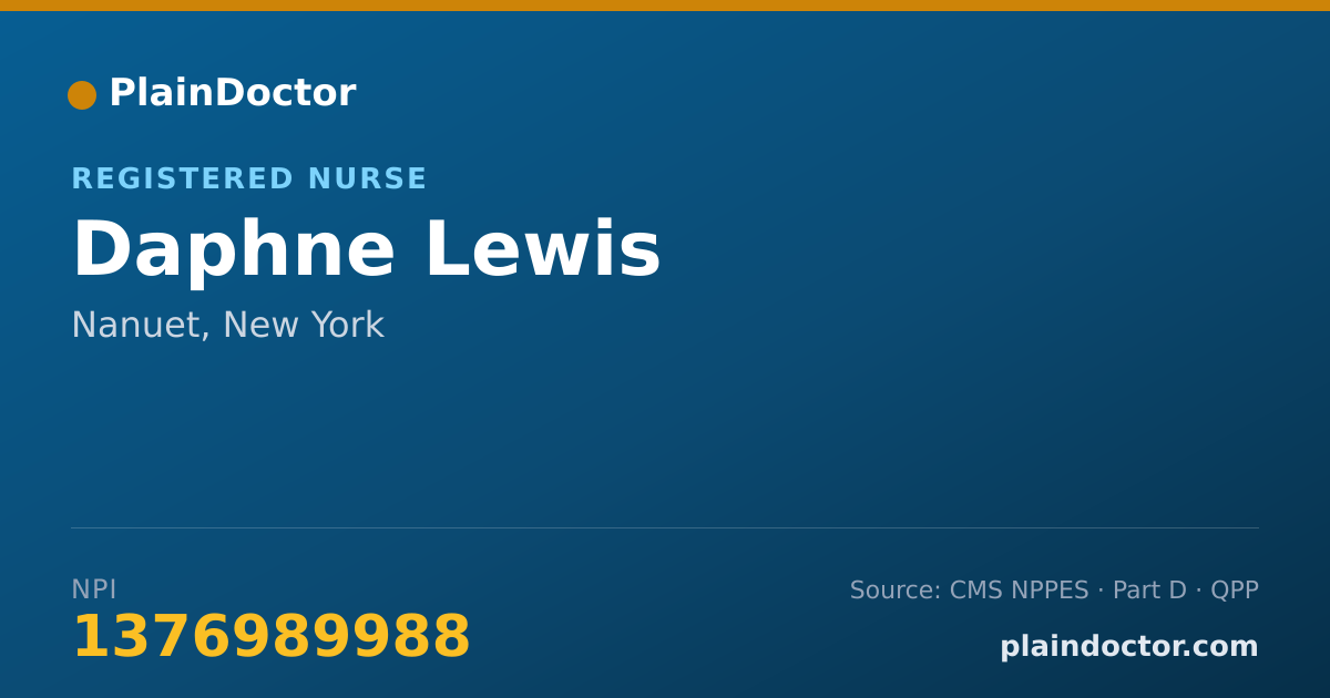 Shareable card for Daphne Lewis - Registered Nurse, Nanuet, NY