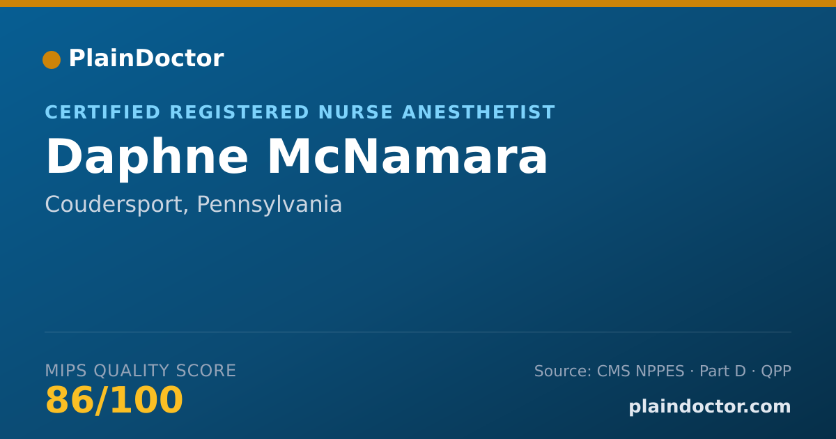 Shareable card for Daphne McNamara - Certified Registered Nurse Anesthetist, Coudersport, PA