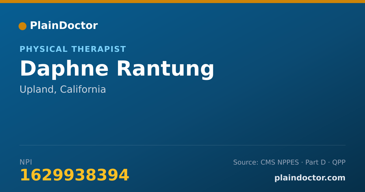 Shareable card for Daphne Rantung - Physical Therapist, Upland, CA