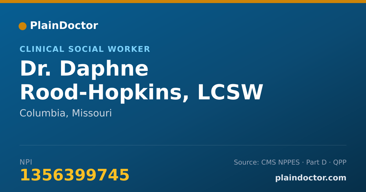 Shareable card for Daphne Rood-Hopkins, LCSW - Clinical Social Worker, Columbia, MO