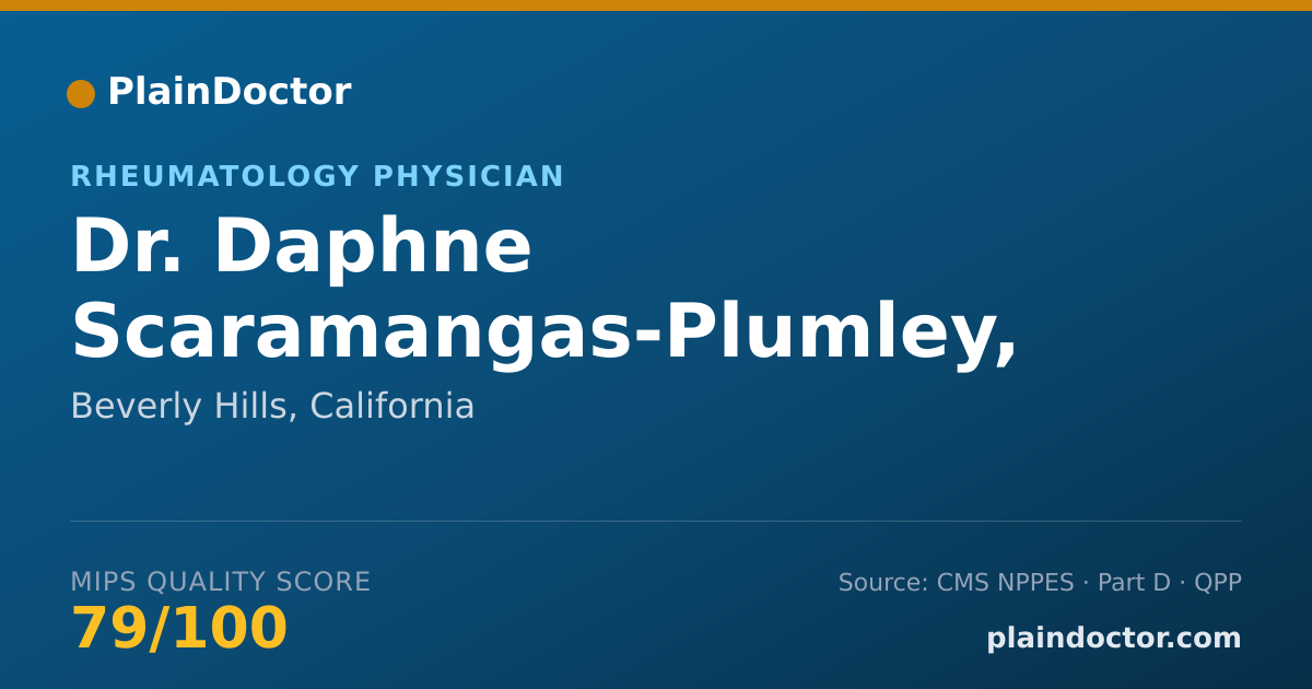 Shareable card for Daphne Scaramangas-Plumley, MD - Rheumatology Physician, Beverly Hills, CA
