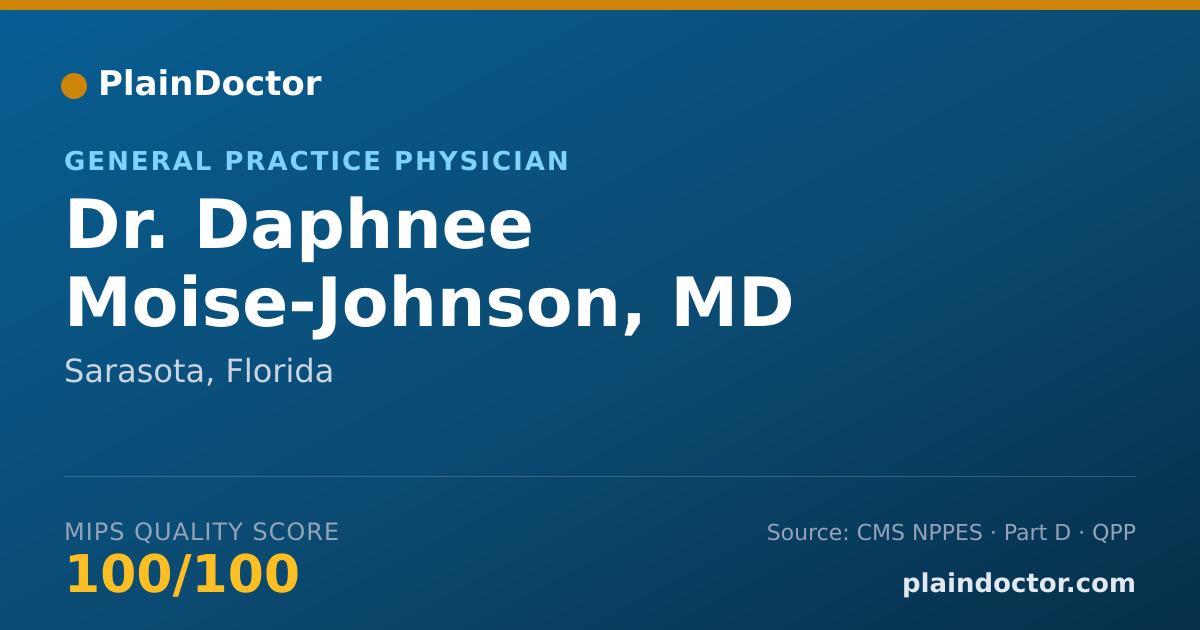 Shareable card for Daphnee Moise-Johnson, MD - General Practice Physician, Sarasota, FL
