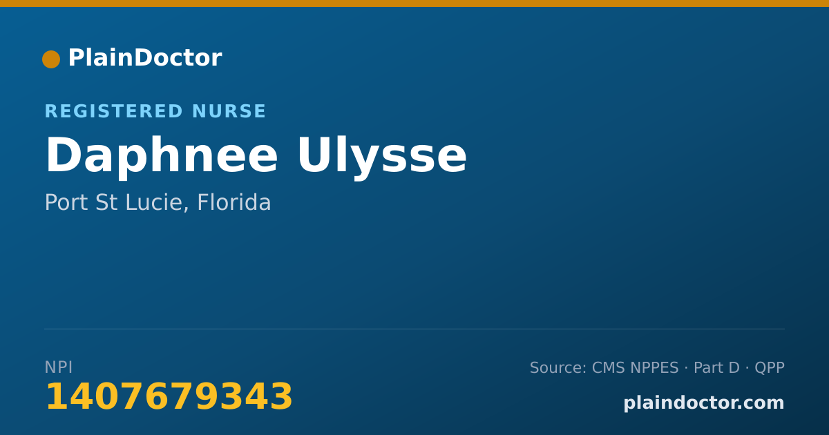 Shareable card for Daphnee Ulysse - Registered Nurse, Port St Lucie, FL