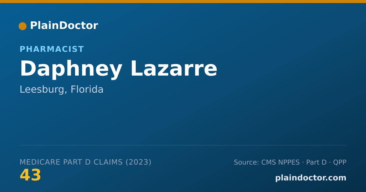 Shareable card for Daphney Lazarre - Pharmacist, Leesburg, FL