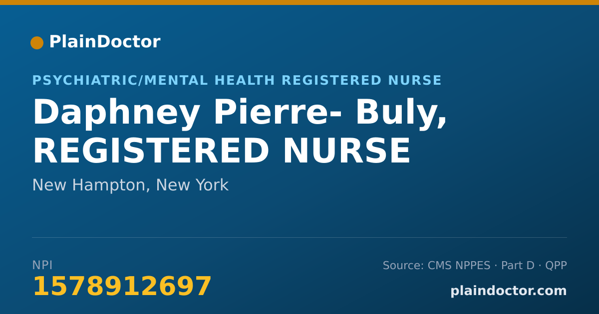 Shareable card for Daphney Pierre- Buly, REGISTERED NURSE - Psychiatric/Mental Health Registered Nurse, New Hampton, NY