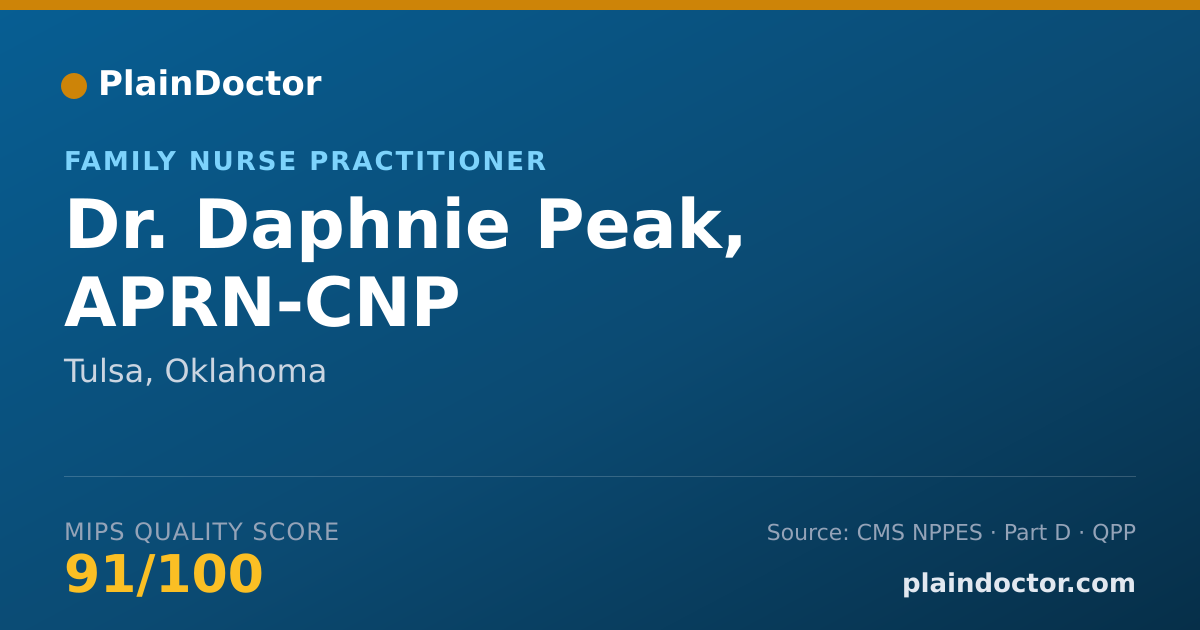 Shareable card for Daphnie Peak, APRN-CNP - Family Nurse Practitioner, Tulsa, OK