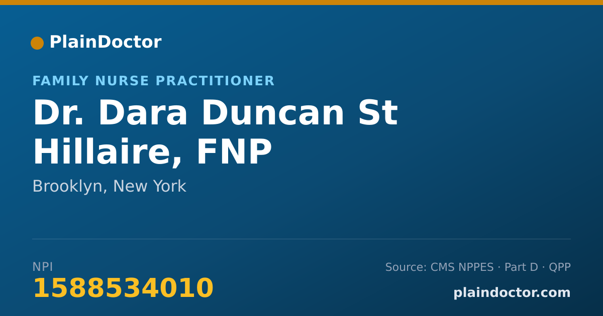 Shareable card for Dara Duncan St Hillaire, FNP - Family Nurse Practitioner, Brooklyn, NY