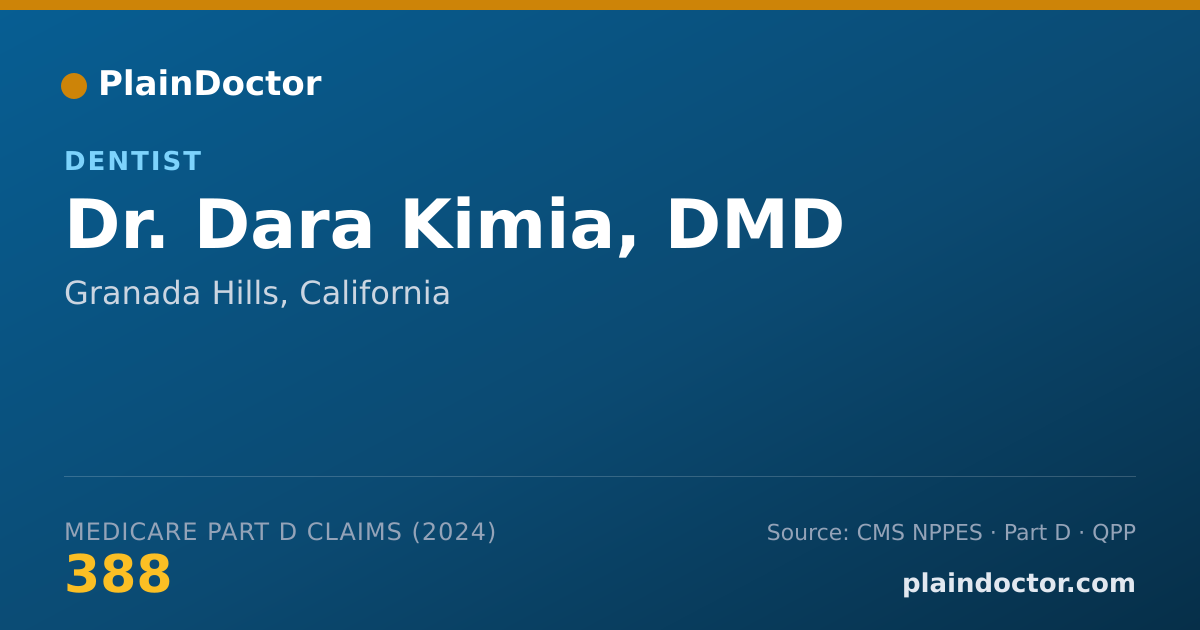 Shareable card for Dara Kimia, DMD - Dentist, Granada Hills, CA