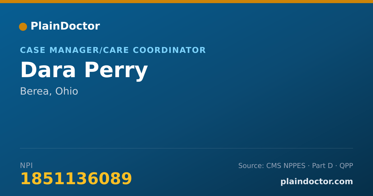 Shareable card for Dara Perry - Case Manager/Care Coordinator, Berea, OH