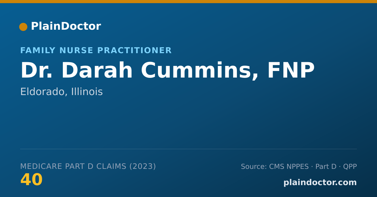 Shareable card for Darah Cummins, FNP - Family Nurse Practitioner, Eldorado, IL