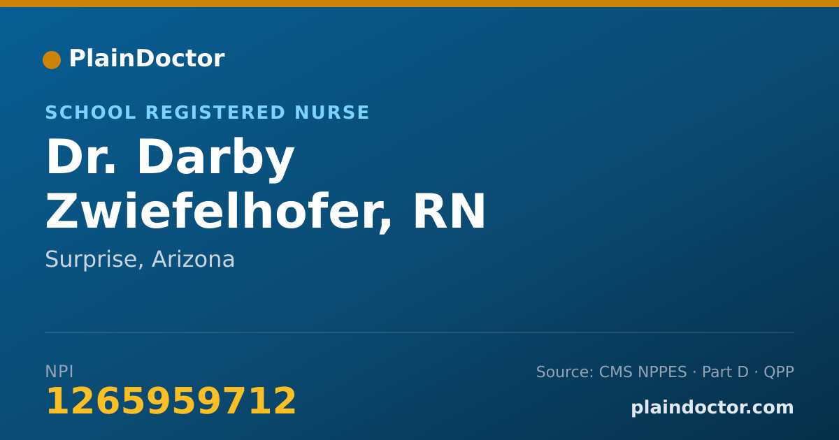 Shareable card for Darby Zwiefelhofer, RN - School Registered Nurse, Surprise, AZ
