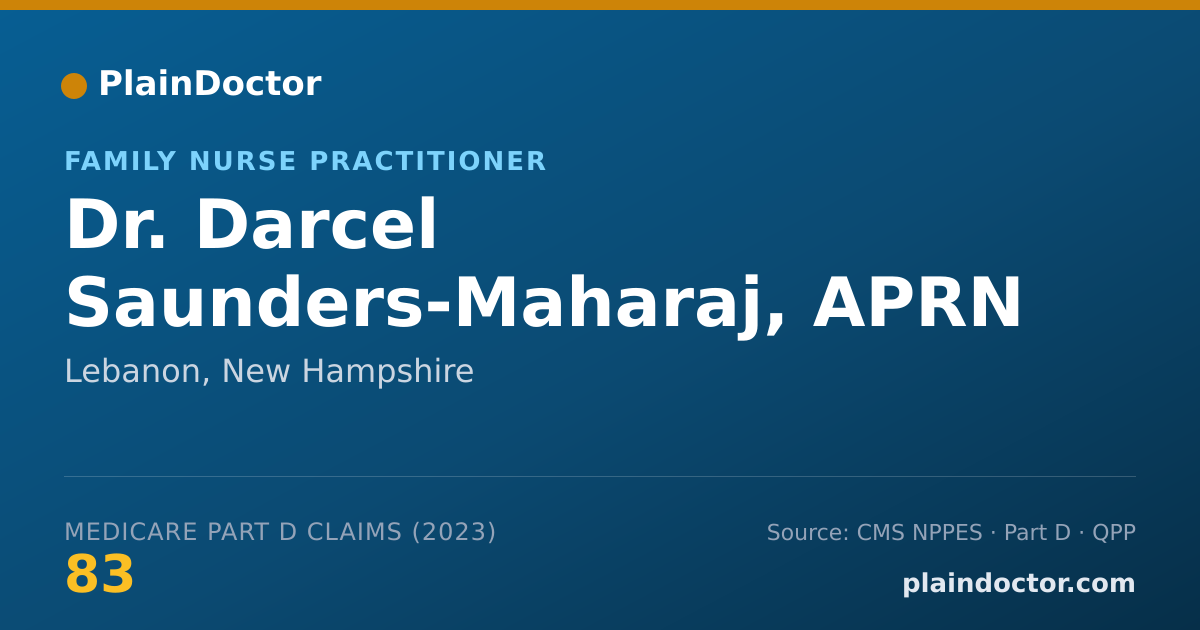 Shareable card for Darcel Saunders-Maharaj, APRN - Family Nurse Practitioner, Lebanon, NH