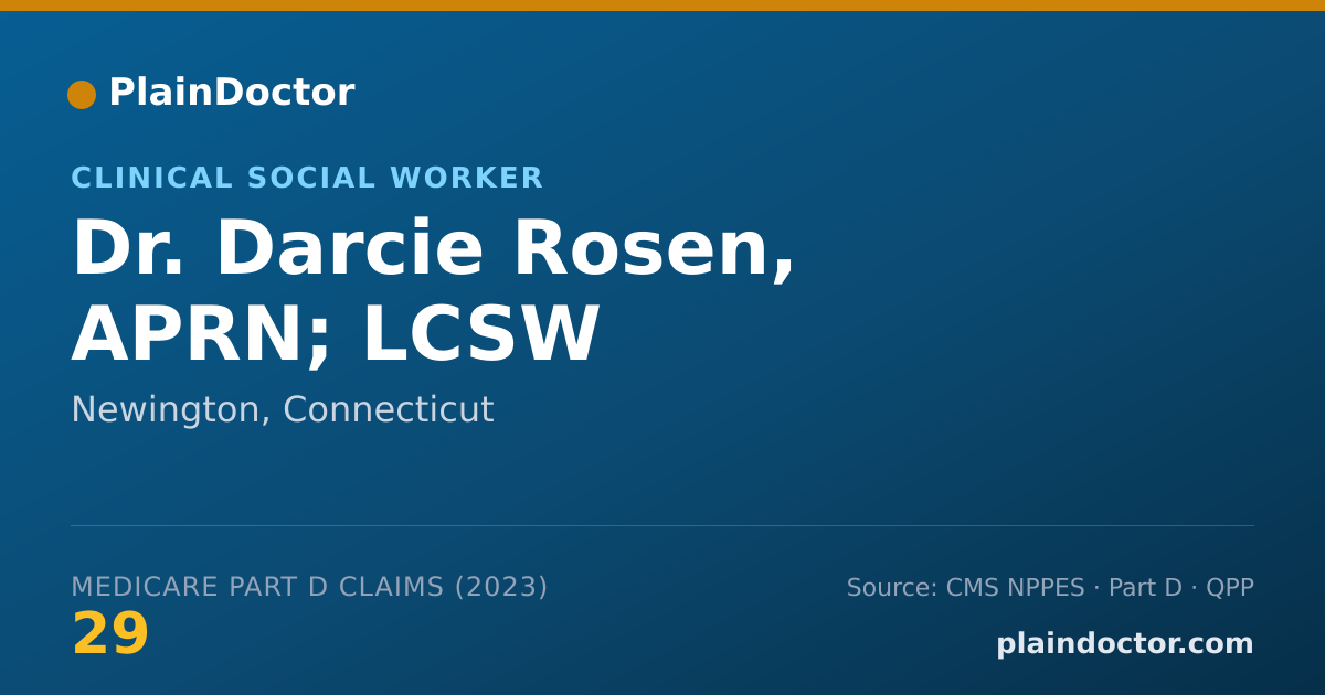 Shareable card for Darcie Rosen, APRN; LCSW - Clinical Social Worker, Newington, CT