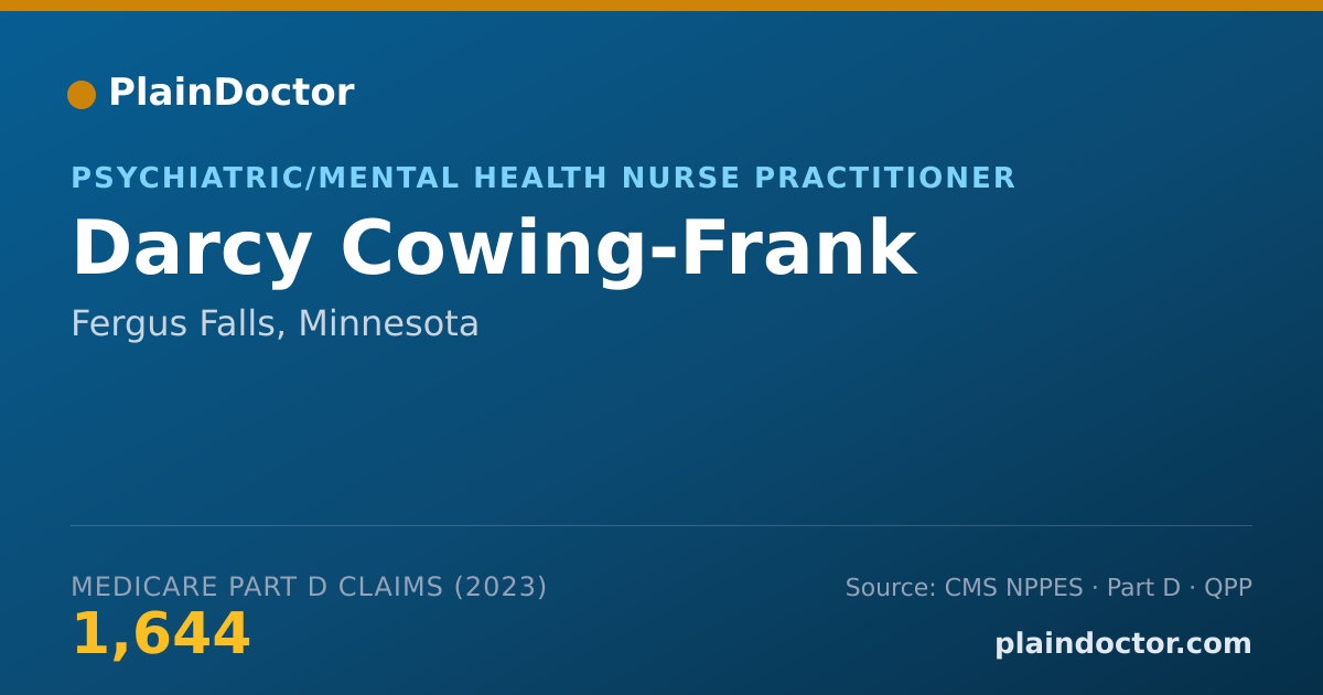 Shareable card for Darcy Cowing-Frank - Psychiatric/Mental Health Nurse Practitioner, Fergus Falls, MN