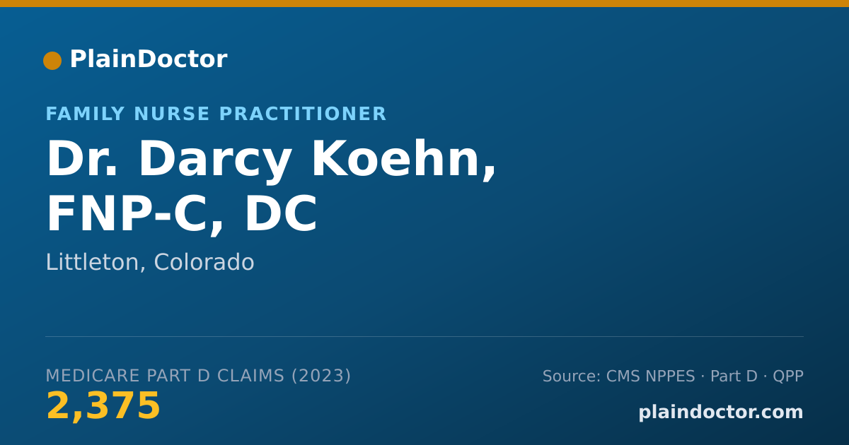 Shareable card for Darcy Koehn, FNP-C, DC - Family Nurse Practitioner, Littleton, CO