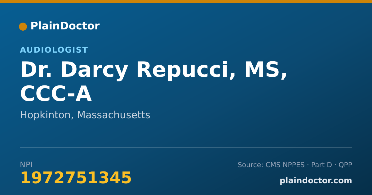 Shareable card for Darcy Repucci, MS, CCC-A - Audiologist, Hopkinton, MA