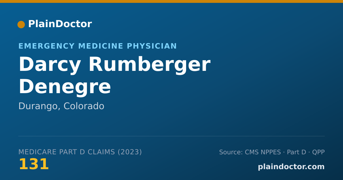 Shareable card for Darcy Rumberger Denegre - Emergency Medicine Physician, Durango, CO