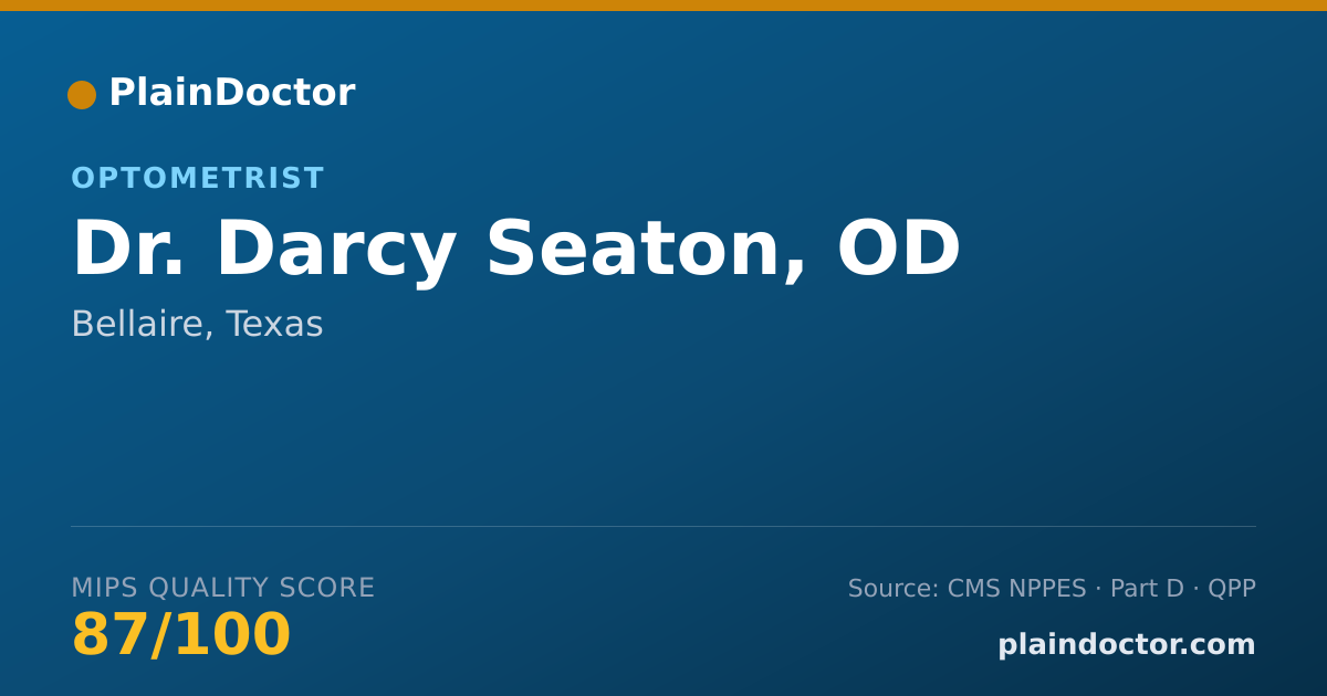 Shareable card for Darcy Seaton, OD - Optometrist, Bellaire, TX