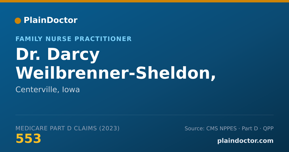 Shareable card for Darcy Weilbrenner-Sheldon, NP - Family Nurse Practitioner, Centerville, IA