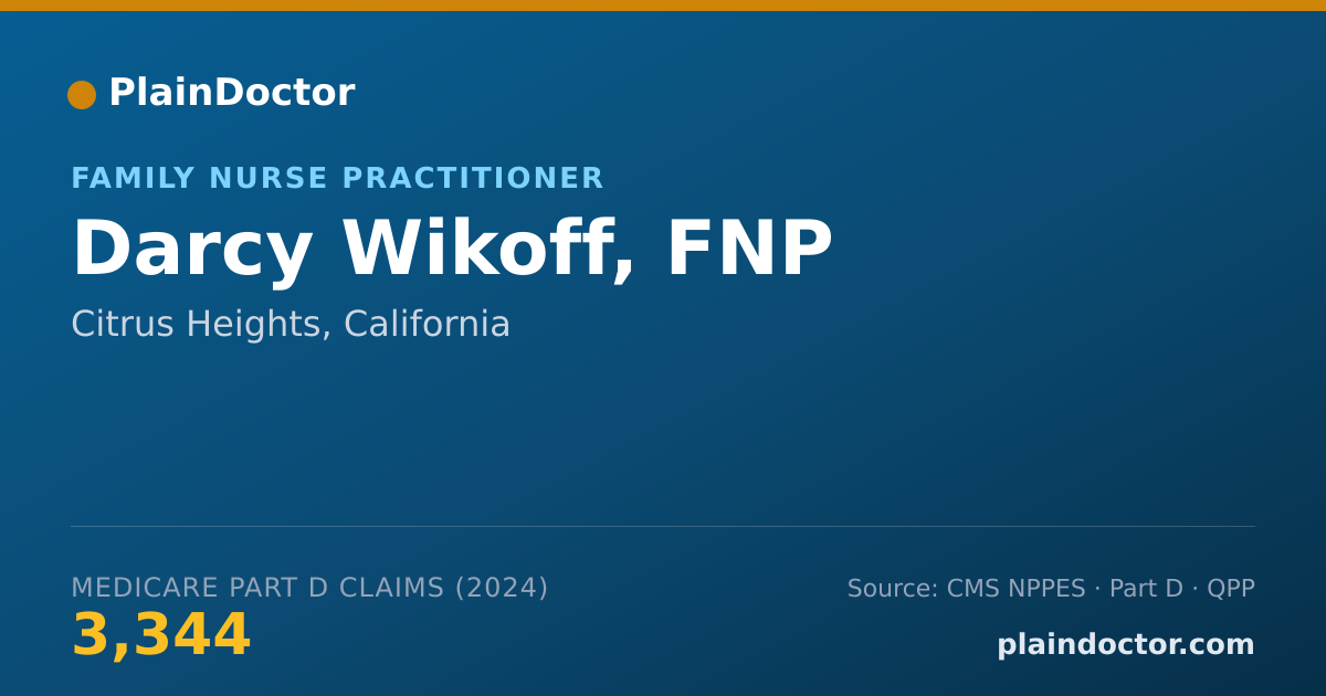 Shareable card for Darcy Wikoff, FNP - Family Nurse Practitioner, Citrus Heights, CA