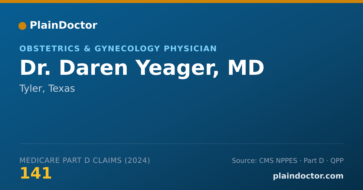 Shareable card for Daren Yeager, MD - Obstetrics & Gynecology Physician, Tyler, TX