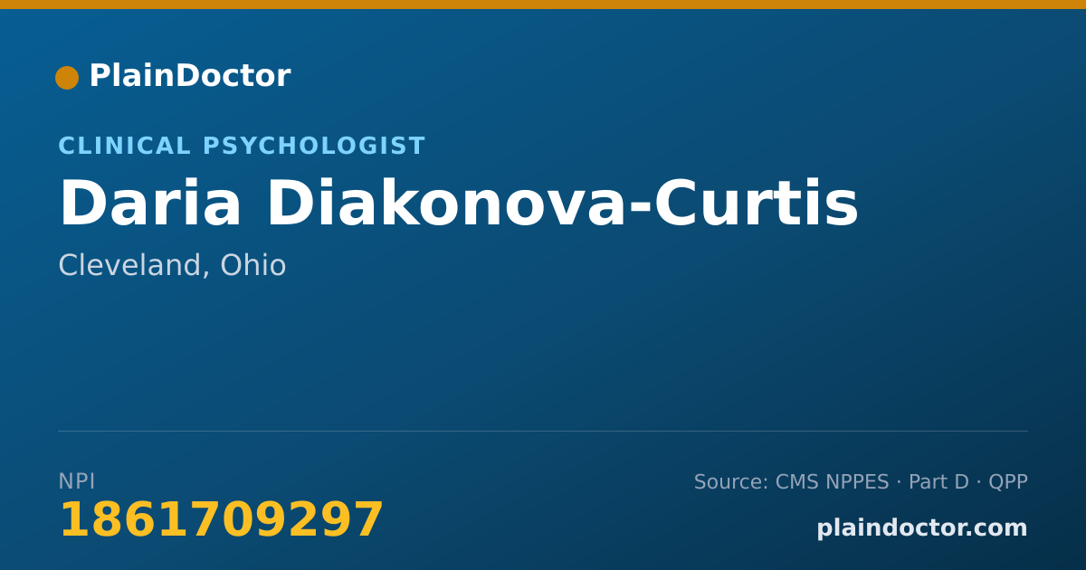 Shareable card for Daria Diakonova-Curtis - Clinical Psychologist, Cleveland, OH