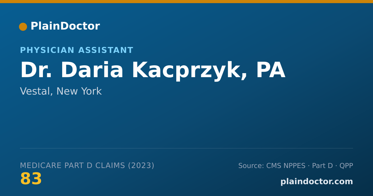 Shareable card for Daria Kacprzyk, PA - Physician Assistant, Vestal, NY