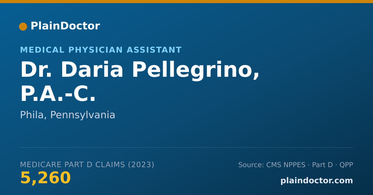 Shareable card for Daria Pellegrino, P.A.-C. - Medical Physician Assistant, Phila, PA