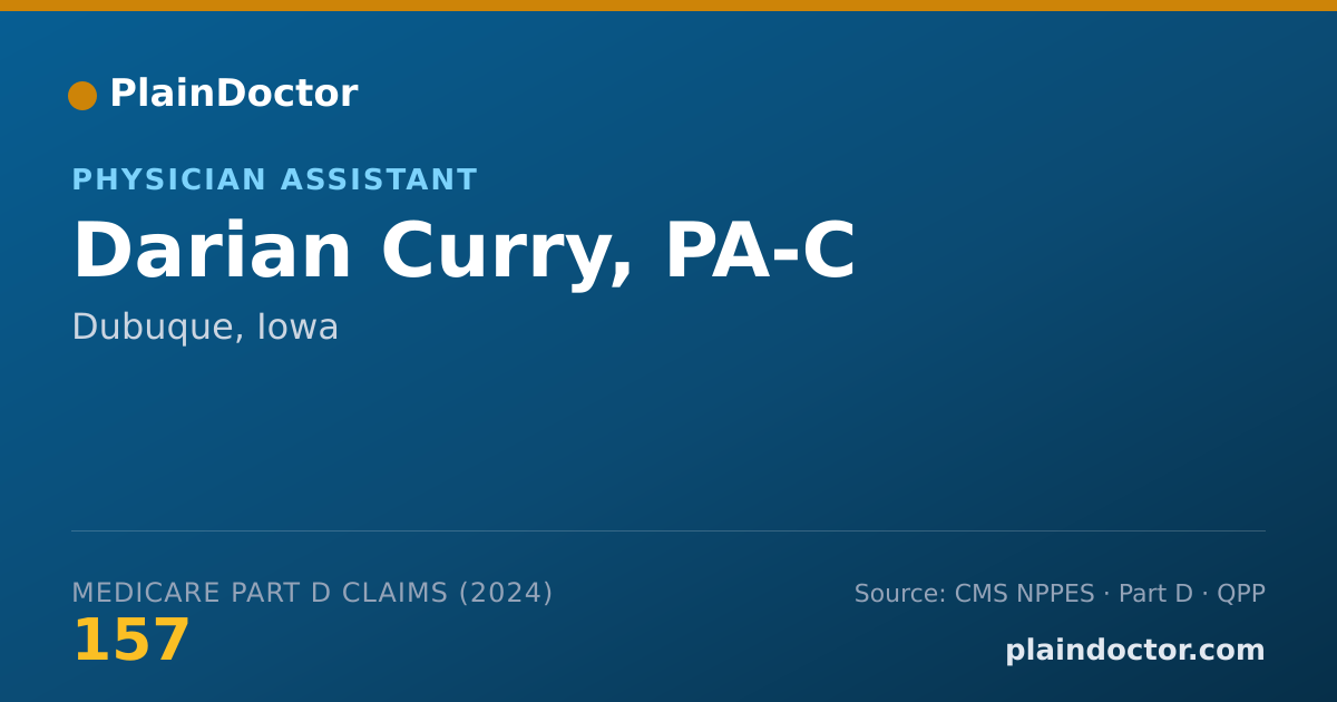 Shareable card for Darian Curry, PA-C - Physician Assistant, Dubuque, IA