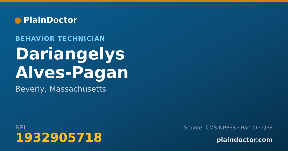 Shareable card for Dariangelys Alves-Pagan - Behavior Technician, Beverly, MA