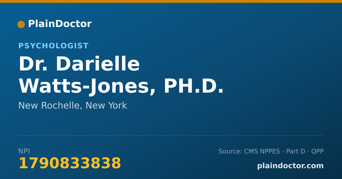 Shareable card for Darielle Watts-Jones, PH.D. - Psychologist, New Rochelle, NY