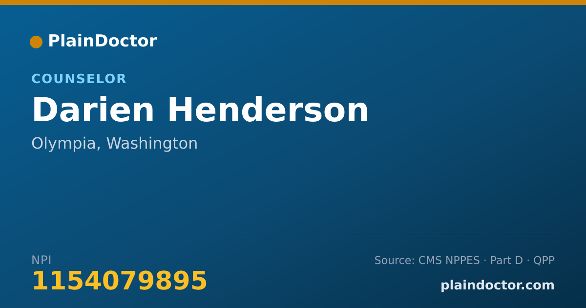 Shareable card for Darien Henderson - Counselor, Olympia, WA