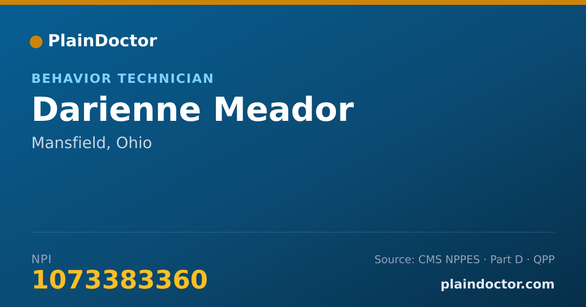 Shareable card for Darienne Meador - Behavior Technician, Mansfield, OH