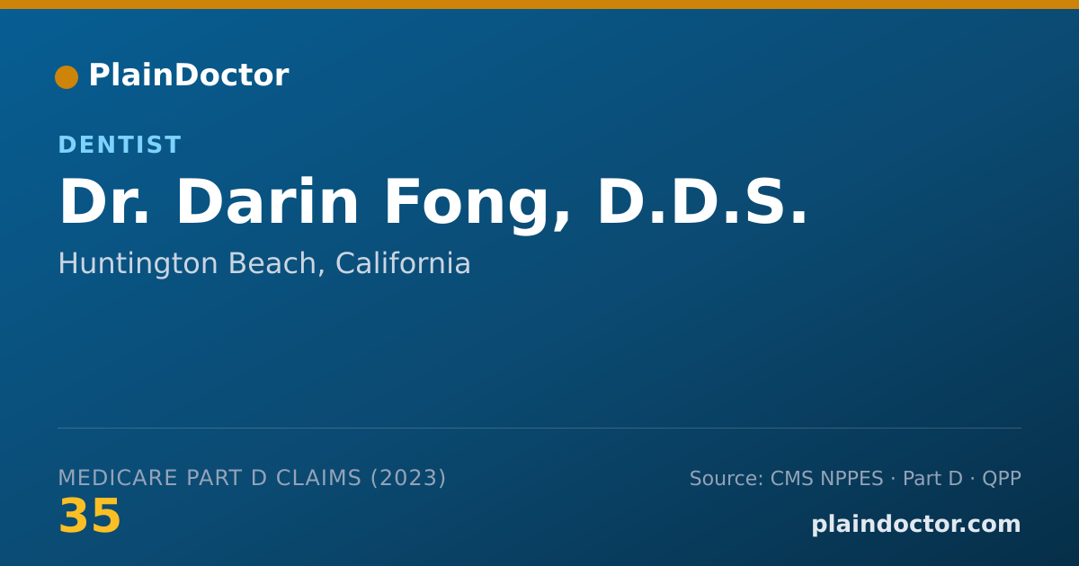 Shareable card for Darin Fong, D.D.S. - Dentist, Huntington Beach, CA
