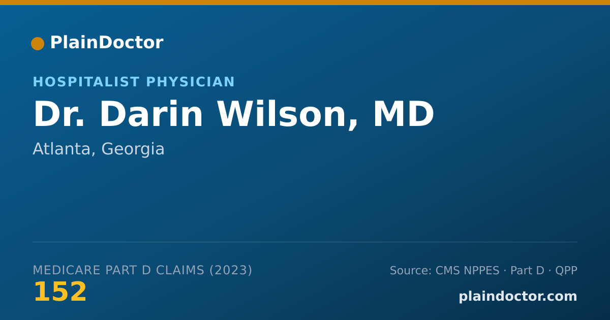 Shareable card for Darin Wilson, MD - Hospitalist Physician, Atlanta, GA