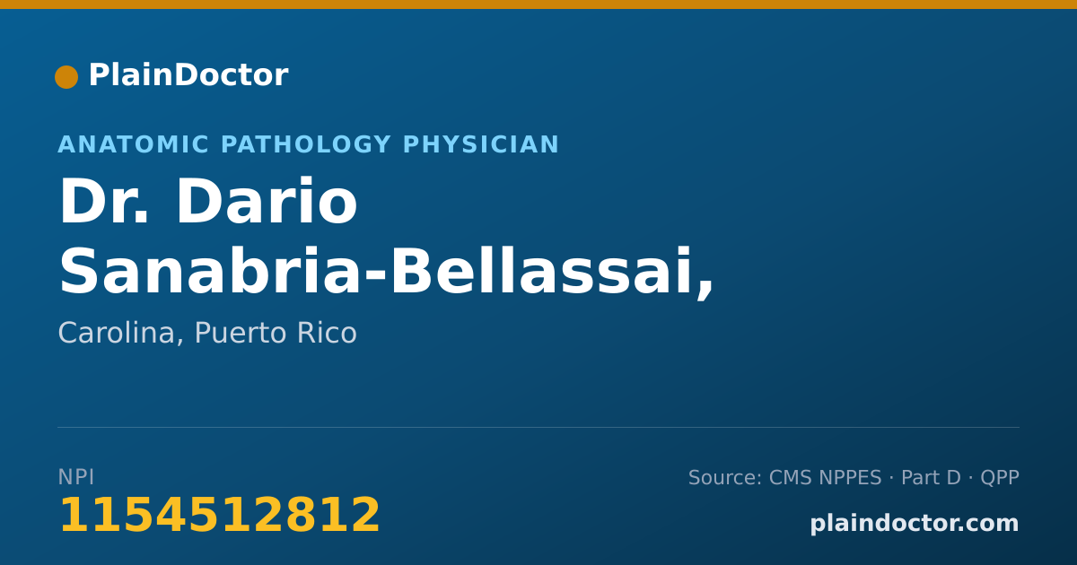 Shareable card for Dario Sanabria-Bellassai, M.D. - Anatomic Pathology Physician, Carolina, PR