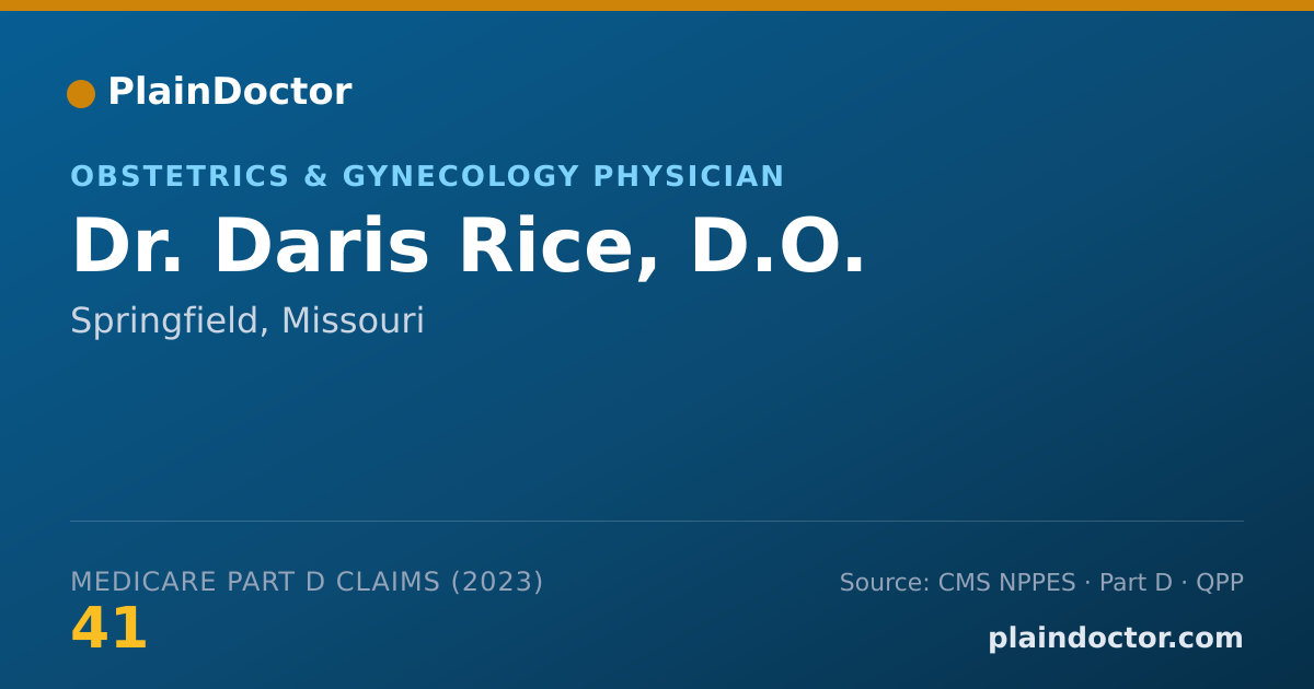 Shareable card for Daris Rice, D.O. - Obstetrics & Gynecology Physician, Springfield, MO