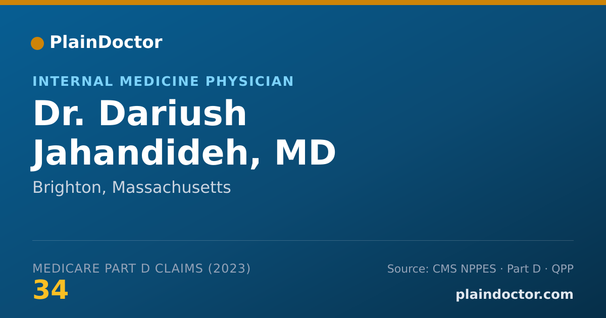 Shareable card for Dariush Jahandideh, MD - Internal Medicine Physician, Brighton, MA