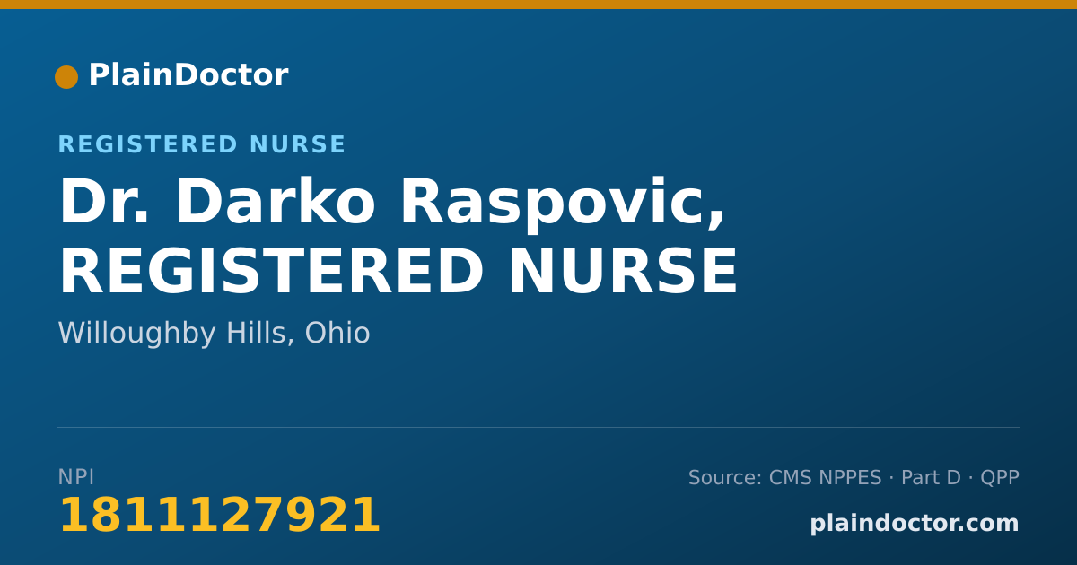 Shareable card for Darko Raspovic, REGISTERED NURSE - Registered Nurse, Willoughby Hills, OH