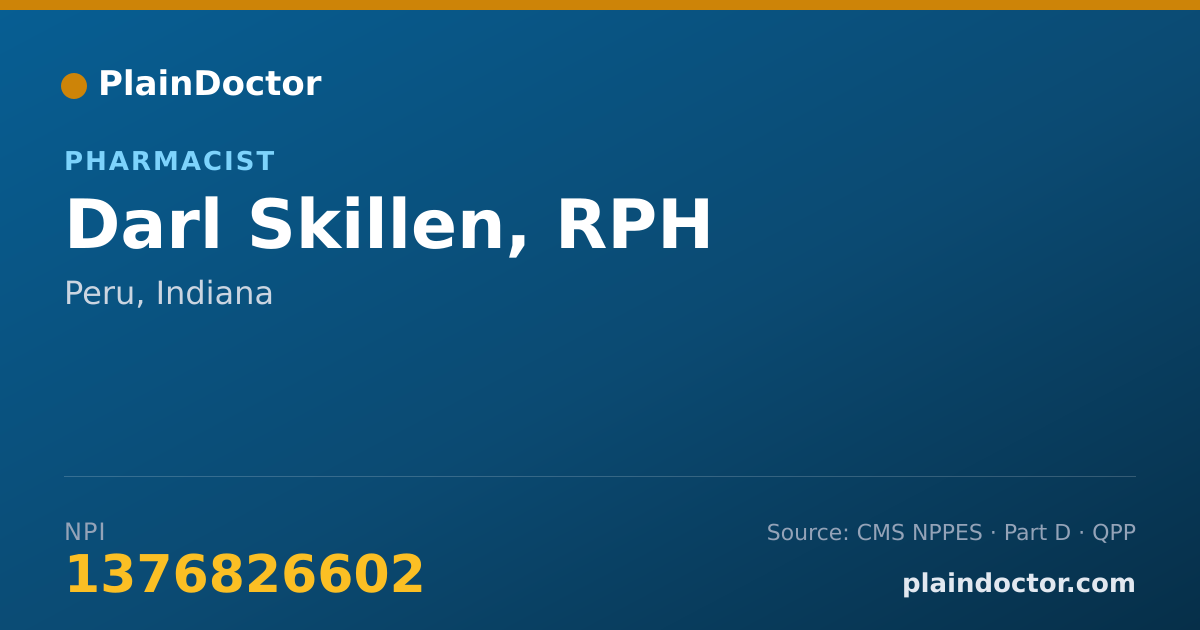 Shareable card for Darl Skillen, RPH - Pharmacist, Peru, IN